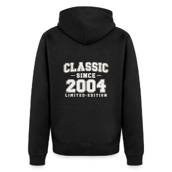 Classique Depuis 2004 Vintage Vintage Anniversaire - Veste à capuche bio Premium Unisexe - noir - Dos - Nico (187cm)