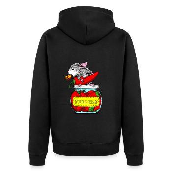 Rat et poivrons - Veste à capuche bio Premium Unisexe - noir - Dos - Nico (187cm)