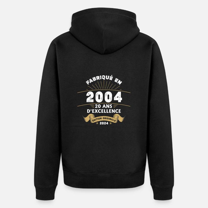 Fabriqué en 2004 20 ans d'excellence originale - Veste à capuche bio Premium Unisexe - noir