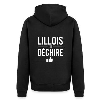 Lillois qui déchire habitant lille ville france - Veste à capuche bio Premium Unisexe - noir - Dos - Nico (187cm)