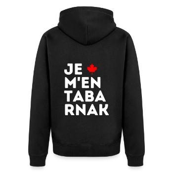 Je M'en TABARNAK Blagues Canadiennes Humour Canada - Veste à capuche bio Premium Unisexe - noir - Dos - Nico (187cm)