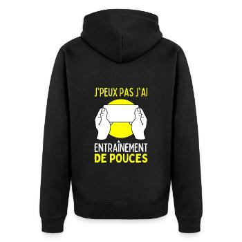 Je Peux Pas J'ai Entrainement De Pouces Gamer Geek - Veste à capuche bio Premium Unisexe - noir - Dos - Nico (187cm)