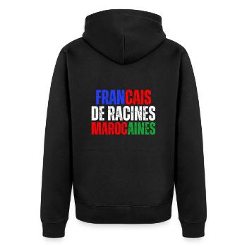 Francais De Racines Marocaines Franco Marocain - Veste à capuche bio Premium Unisexe - noir - Dos - Nico (187cm)