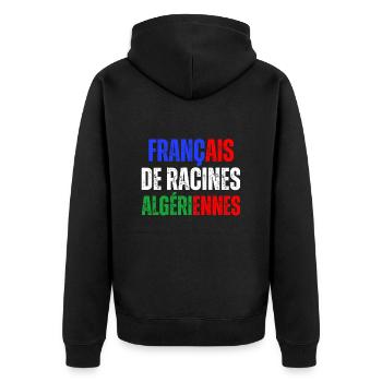 Français De Racines Algériennes Franco Algérien - Veste à capuche bio Premium Unisexe - noir - Dos - Nico (187cm)