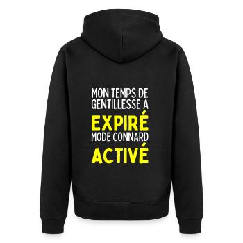 Temps De Gentillesse A Expiré Mode Connard Activé - Veste à capuche bio Premium Unisexe - noir - Dos - Nico (187cm)