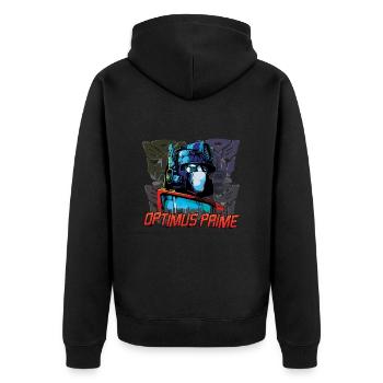 Transformers Optimus Prime And Autobot Symbols - Unisex Premium Organic Zip Hoodie - black - Back - Nico (187cm)