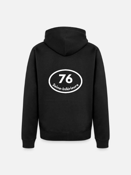 seine-inférieure - Veste à capuche bio Premium Unisexe - noir