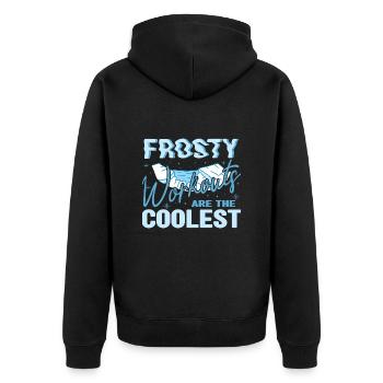 Les séances d’entraînement givrées à l’eau glacée sont le cadeau le plus cool - Veste à capuche bio Premium Unisexe - noir - Dos - Nico (187cm)
