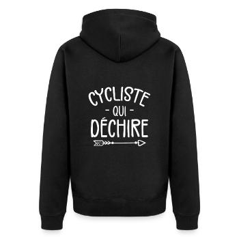 Cycliste Qui Déchire - Veste à capuche bio Premium Unisexe - noir - Dos - Nico (187cm)