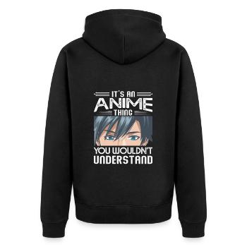 C’est un truc d’anime, vous ne comprenez pas - Veste à capuche bio Premium Unisexe - noir - Dos - Nico (187cm)