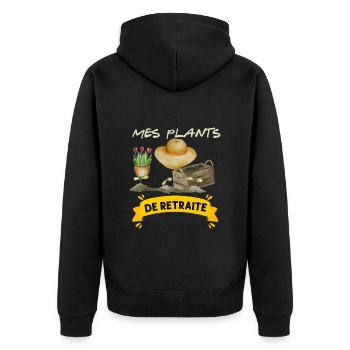 Plan de Retraite Humour Plantes Homme Jardinier - Veste à capuche bio Premium Unisexe - noir - Dos - Nico (187cm)