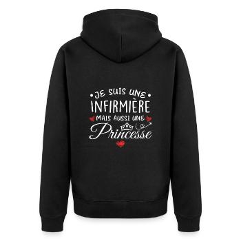 Je Suis Une Infermière, Mais Aussi Une Princesse - Veste à capuche bio Premium Unisexe - noir - Dos - Nico (187cm)