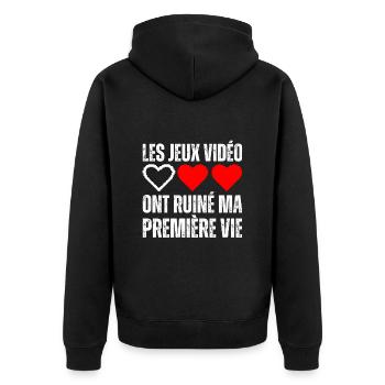 Les Jeux Vidéos Ont Ruiné Ma Vie Gamer Geek Gaming - Veste à capuche bio Premium Unisexe - noir - Dos - Nico (187cm)