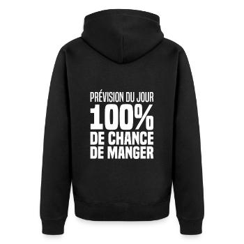 Prévisions Du Jour 100% Chance De Manger J'ai Faim - Veste à capuche bio Premium Unisexe - noir - Dos - Nico (187cm)
