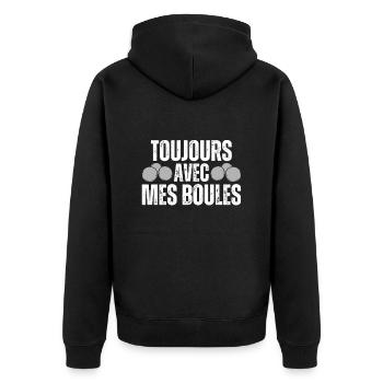 Jamais Sans Mes Boules De Pétanques Boule Pétanque - Veste à capuche bio Premium Unisexe - noir - Dos - Nico (187cm)