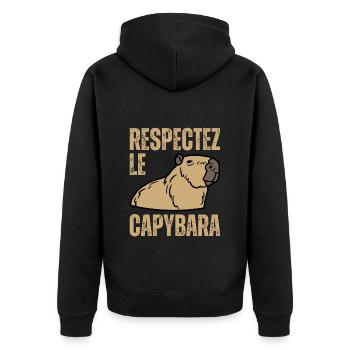 Respectez Le Capybara Ok I Pull Up Capibara Animal - Veste à capuche bio Premium Unisexe - noir - Dos - Nico (187cm)