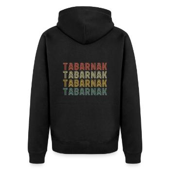 TABARNAK Je Peux Pas Je Me Barre Au Canada Retro - Veste à capuche bio Premium Unisexe - noir - Dos - Nico (187cm)