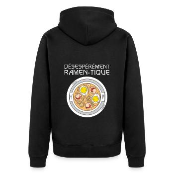 Ramen Bol Japonais Cuisine Corée Nouille Japonaise - Veste à capuche bio Premium Unisexe - noir - Dos - Nico (187cm)