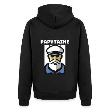 Papytaine Homme Marin Capitaine De Navire Captain - Veste à capuche bio Premium Unisexe - noir - Dos - Nico (187cm)