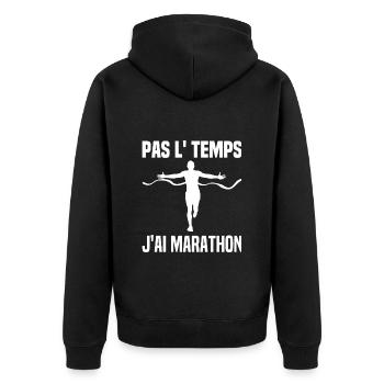 J'ai Pas Le Temps J'ai Marathon Cadeau Marathonien - Veste à capuche bio Premium Unisexe - noir - Dos - Nico (187cm)