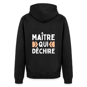 Maître Qui Déchire Remerciements Professeur Homme - Veste à capuche bio Premium Unisexe - noir - Dos - Nico (187cm)