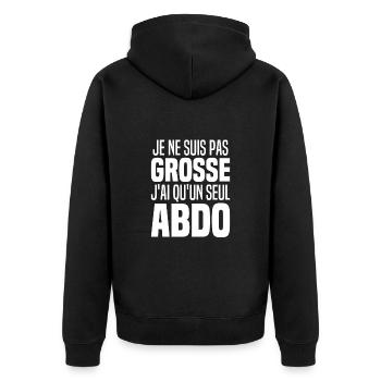 Je Ne Suis Pas Grosse Femme Gros Ventre Bide Drôle - Veste à capuche bio Premium Unisexe - noir - Dos - Nico (187cm)