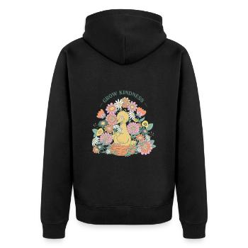Sesame Street Big Bird Grow Kindness Backprint - Unisex Premium Organic Zip Hoodie - black - Back - Nico (187cm)