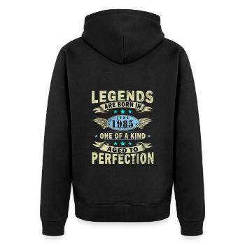 June 1985 Jubilee 1985 Legends June - Unisex Premium Organic Zip Hoodie - black - Back - Nico (187cm)