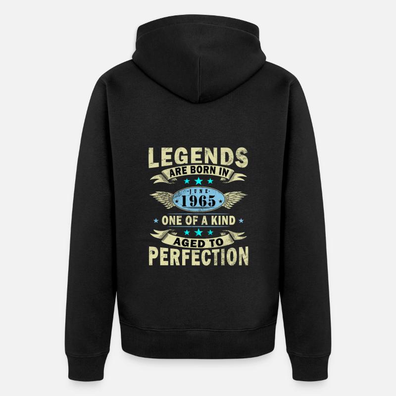 Juni 1965. Juni 1965 Geburtstagsgeschenk. Juni - Unisex Premium Bio Zip Hoodie - Schwarz