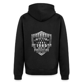 June 1985 Jubilee 1985 Legends June - Unisex Premium Organic Zip Hoodie - black - Back - Nico (187cm)
