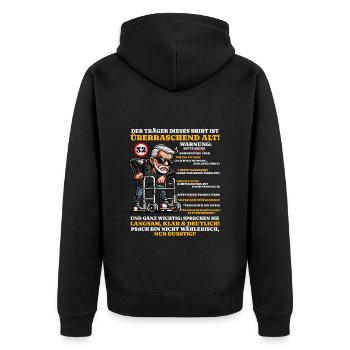 Anniversaire 32 ans Étonnamment vieux hommes - Veste à capuche bio Premium Unisexe - noir - Dos - Nico (187cm)