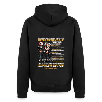 Anniversaire 37 ans Étonnamment vieux hommes - Veste à capuche bio Premium Unisexe - noir - Dos - Nico (187cm)