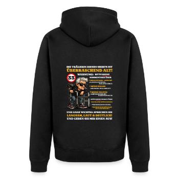 Anniversaire 33 ans Étonnamment vieux - Veste à capuche bio Premium Unisexe - noir - Dos - Nico (187cm)