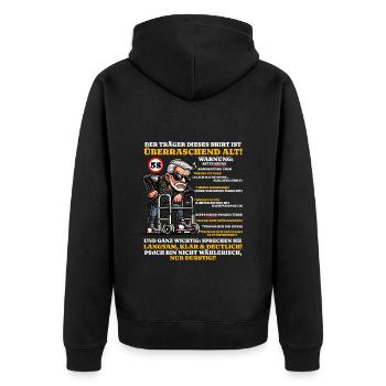 Anniversaire 58 ans Étonnamment vieux hommes - Veste à capuche bio Premium Unisexe - noir - Dos - Nico (187cm)