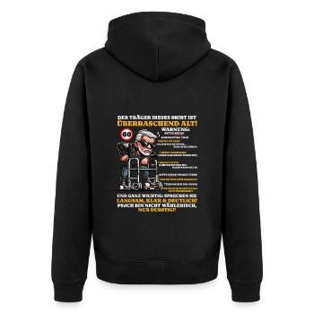 Geburtstag 60 Jahre Überraschend alt Männer - Unisex Premium Bio Zip Hoodie - Schwarz - Hinten - Nico (187cm)