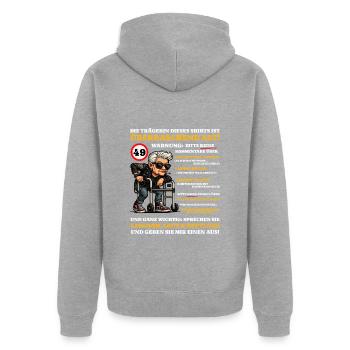 Geburtstag 49 Jahre Überraschend alt - Unisex Premium Bio Zip Hoodie - Grau meliert - Hinten - Nico (187cm)
