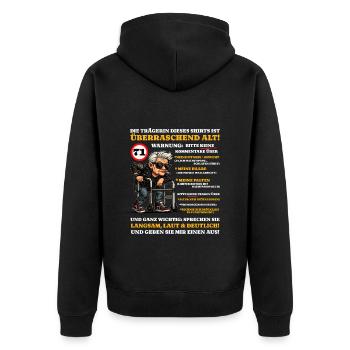Anniversaire 71 ans Étonnamment vieux - Veste à capuche bio Premium Unisexe - noir - Dos - Nico (187cm)