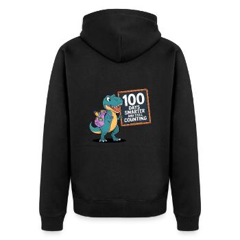 Tenue drôle professeur & élève 100 jours d’école - Veste à capuche bio Premium Unisexe - noir - Dos - Nico (187cm)