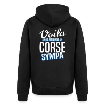 Corse - Veste à capuche bio Premium Unisexe - noir - Dos - Nico (187cm)