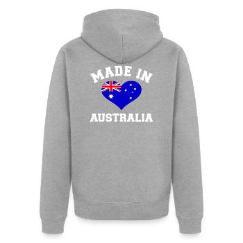Australie - Veste à capuche bio Premium Unisexe - gris chiné - Dos - Nico (187cm)