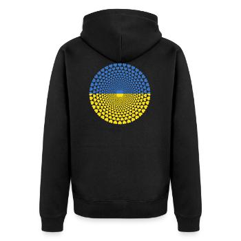 L'Ukraine L'Ukraine Україна L'amour Mandala de coeur - Veste à capuche bio Premium Unisexe - noir - Dos - Nico (187cm)