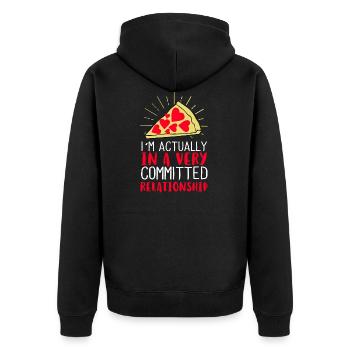 I'm actually in a very committed relationship - Unisex Premium Organic Zip Hoodie - black - Back - Nico (187cm)