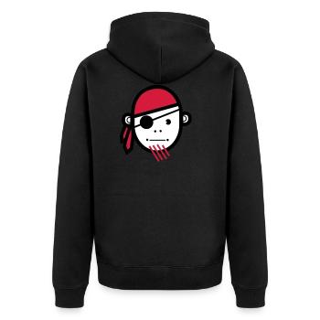 Pirate - Unisex Premium Organic Zip Hoodie - black - Back - Nico (187cm)