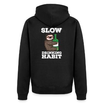 Sloth bouteille Sloth de cadeau alcool boisson - Veste à capuche bio Premium Unisexe - noir - Dos - Nico (187cm)
