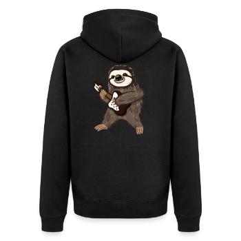 musicien cadeau rock guitare musique Sloth Sloth - Veste à capuche bio Premium Unisexe - noir - Dos - Nico (187cm)