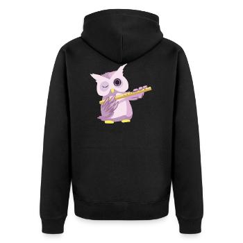 hibou hibou doux FLOTTE musique Déclaration Fun cadeau - Veste à capuche bio Premium Unisexe - noir - Dos - Nico (187cm)