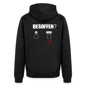 Sprüche Alkohol Urlaub Malle Fun Bier Humor Saufen - Unisex Premium Bio Zip Hoodie - Schwarz - Hinten - Nico (187cm)