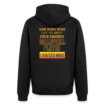 Volleyball Mom or Dad bring up present - Unisex Premium Organic Zip Hoodie - black - Back - Nico (187cm)