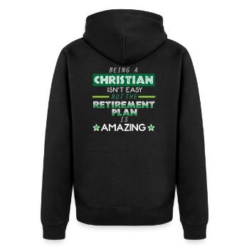 Etre chrétien n'est pas facile - Christianity Pension - Veste à capuche bio Premium Unisexe - noir - Dos - Nico (187cm)