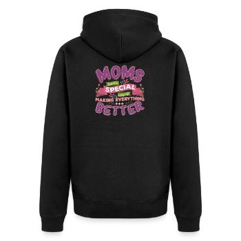 Maman mère fête des mères disant cadeau - Veste à capuche bio Premium Unisexe - noir - Dos - Nico (187cm)